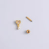 Metal Electroplated Love Fivepointed Star Butterfly Water Drop Heart Style Puncture Ear Nail For Women