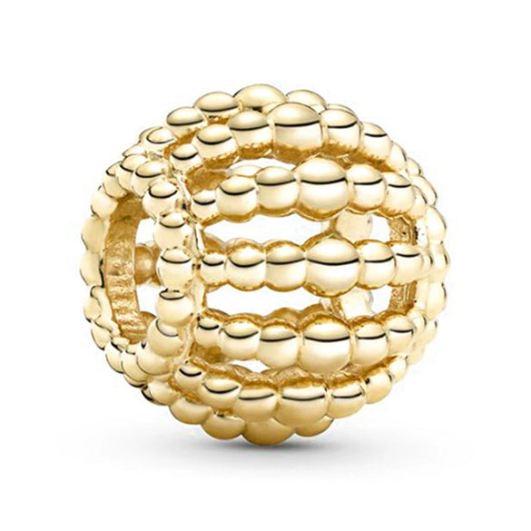 Metal Electroplated Love Pendant Beaded Bracelet With Diamond Embedded And Totem Pattern