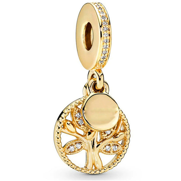 Metal Electroplated Love Pendant Beaded Bracelet With Diamond Embedded And Totem Pattern