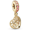 Metal Electroplated Love Pendant Beaded Bracelet With Diamond Embedded And Totem Pattern