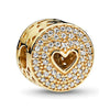 Metal Electroplated Love Pendant Beaded Bracelet With Diamond Embedded And Totem Pattern