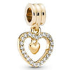 Metal Electroplated Love Pendant Beaded Bracelet With Diamond Embedded And Totem Pattern