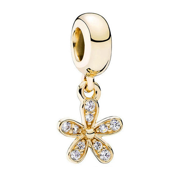 Metal Electroplated Love Pendant Beaded Bracelet With Diamond Embedded And Totem Pattern