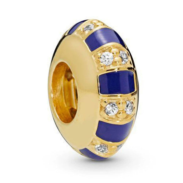 Metal Electroplated Love Pendant Beaded Bracelet With Diamond Embedded And Totem Pattern