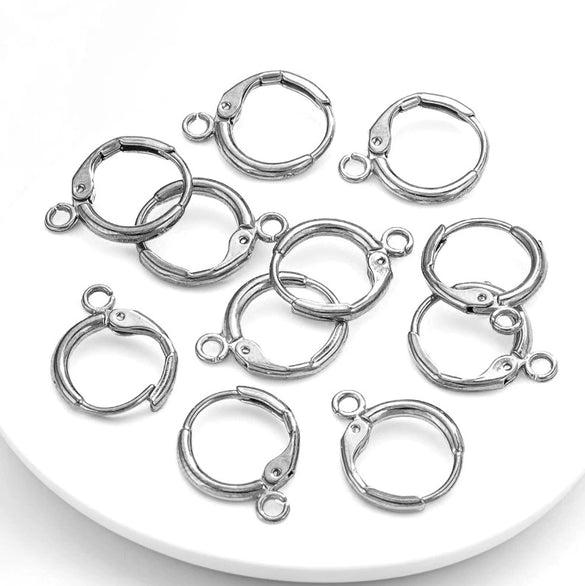 Metal Electroplated Round Single Hole Ear Hook Earrings Jewelry Diy Handmade