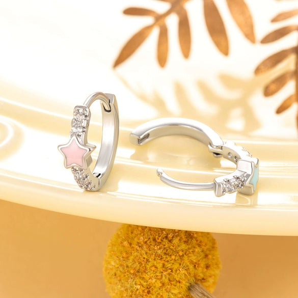Metal Electroplating Geometric Fivepointed Star Women's Earrings