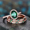 Metal Electroplating Geometric Oval Lady Ring Three Piece Set Copper Zirconia