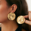 Metal Exaggerated Geometric Ushaped Twisted Cut Out Electroplated Women's Earrings