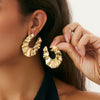 Metal Exaggerated Geometric Ushaped Twisted Cut Out Electroplated Women's Earrings