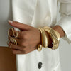 Metal Exaggerated Ins Style Irregular Wave Electroplated Bracelet