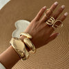 Metal Exaggerated Ins Style Irregular Wave Electroplated Bracelet