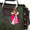 Metal Fan Tassel Keychain For Women Creative Bag Pendant