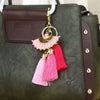 Metal Fan Tassel Keychain For Women Creative Bag Pendant