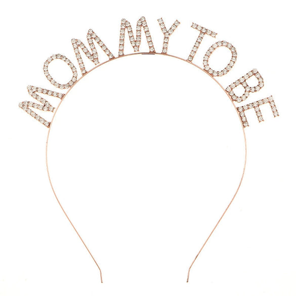 Metal Fashion Mommy To Be Hairband Shoulder Strap Set 2Piece Party Headwear