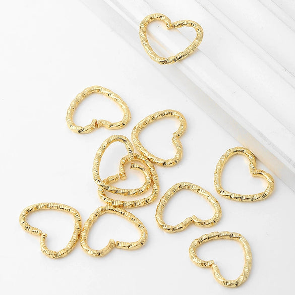 Metal Fivepointed Star Heart Embossed Electroplated Ring Diy Accessories