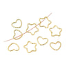 Metal Fivepointed Star Heart Embossed Electroplated Ring Diy Accessories