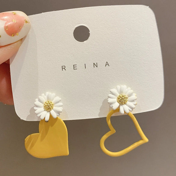 Metal Flower Butterfly Geometric Baking Paint Earrings For Women