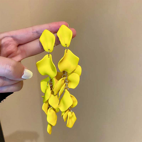 Metal Flower Butterfly Geometric Baking Paint Earrings For Women