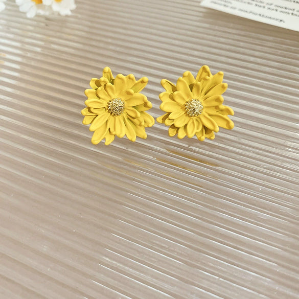 Metal Flower Butterfly Geometric Baking Paint Earrings For Women