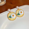 Metal Flower Butterfly Geometric Baking Paint Earrings For Women