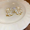 Metal Flower Butterfly Geometric Baking Paint Earrings For Women