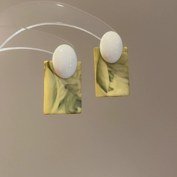 Metal Flower Butterfly Geometric Baking Paint Earrings For Women
