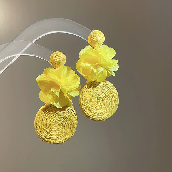 Metal Flower Butterfly Geometric Baking Paint Earrings For Women
