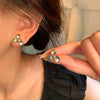 Metal Flower Earrings For Women Light Luxury Niche Retro Elegant Electroplated