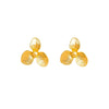 Metal Flower Earrings For Women Light Luxury Niche Retro Elegant Electroplated
