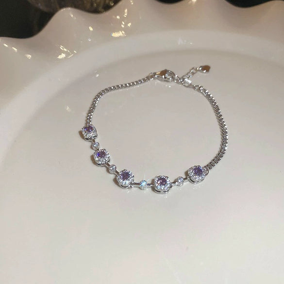 Metal Flower Electroplated Women's Light Luxury Simple Allmatch Bracelet Accessories