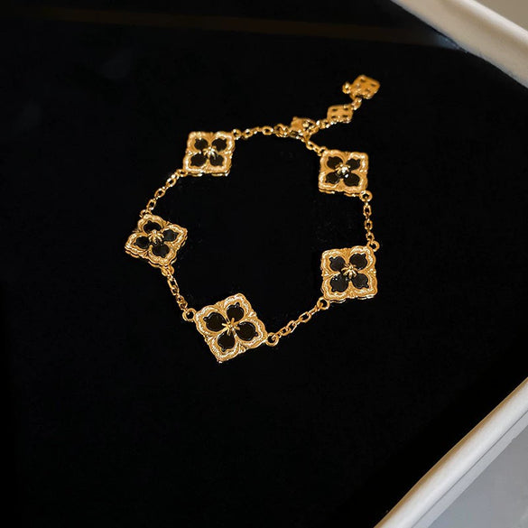 Metal Flower Electroplated Women's Light Luxury Simple Allmatch Bracelet Accessories