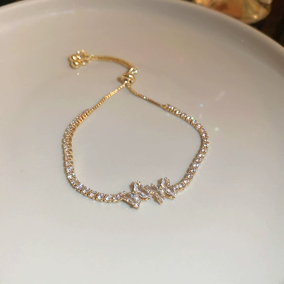 Metal Flower Electroplated Women's Light Luxury Simple Allmatch Bracelet Accessories