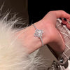 Metal Flower Electroplated Women's Light Luxury Simple Allmatch Bracelet Accessories
