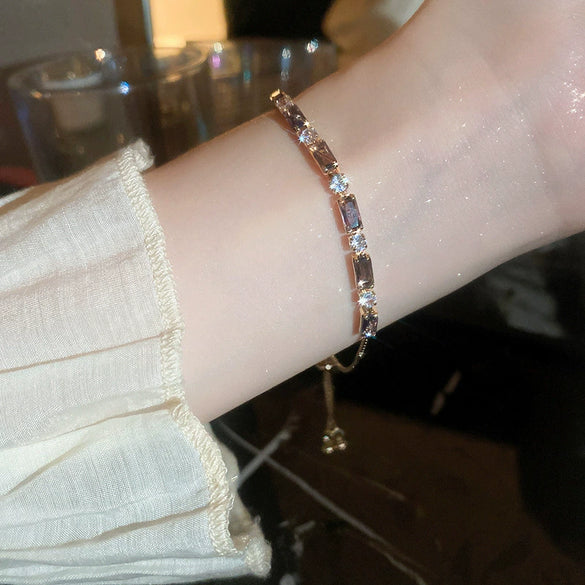 Metal Flower Electroplated Women's Light Luxury Simple Allmatch Bracelet Accessories