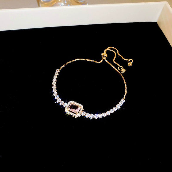 Metal Flower Electroplated Women's Light Luxury Simple Allmatch Bracelet Accessories