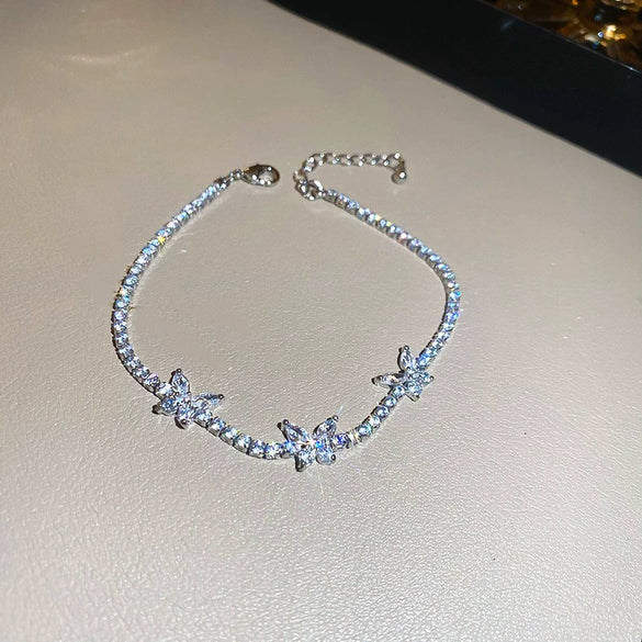 Metal Flower Electroplated Women's Light Luxury Simple Allmatch Bracelet Accessories
