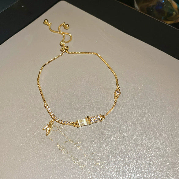 Metal Flower Electroplated Women's Light Luxury Simple Allmatch Bracelet Accessories