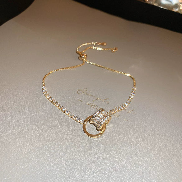 Metal Flower Electroplated Women's Light Luxury Simple Allmatch Bracelet Accessories