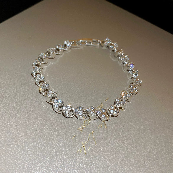 Metal Flower Electroplated Women's Light Luxury Simple Allmatch Bracelet Accessories