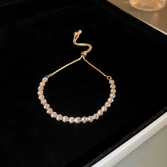 Metal Flower Electroplated Women's Light Luxury Simple Allmatch Bracelet Accessories