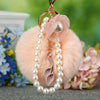 Metal Flower Female Plush Creative Keychain Bag Pendant