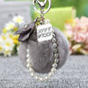 Metal Flower Female Plush Creative Keychain Bag Pendant