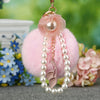 Metal Flower Female Plush Creative Keychain Bag Pendant