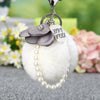Metal Flower Female Plush Creative Keychain Bag Pendant