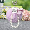 Metal Flower Female Plush Creative Keychain Bag Pendant