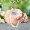 Metal Flower Female Plush Creative Keychain Bag Pendant