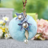 Metal Flower Female Plush Keychain Creative Bag Pendant
