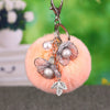Metal Flower Female Plush Keychain Creative Bag Pendant
