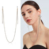 Metal Flower Geometric Natural Style Electroplated Earrings And Long Necklace For Women