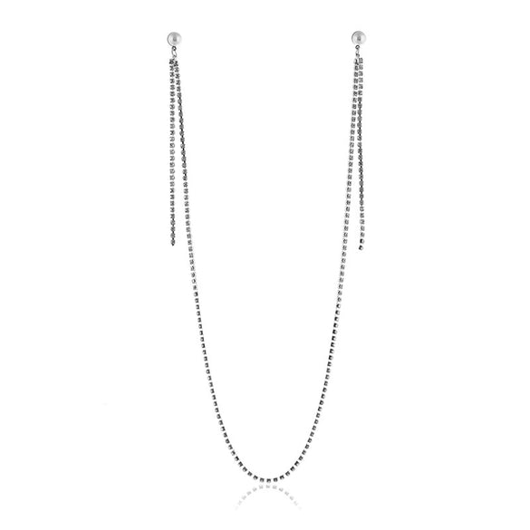 Metal Flower Geometric Natural Style Electroplated Earrings And Long Necklace For Women